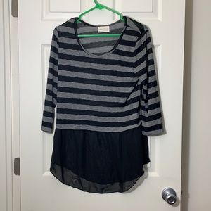 Half and half blouse